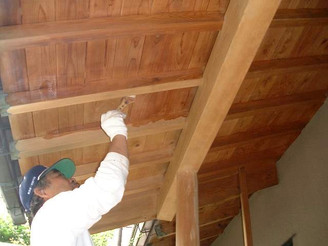 木材保護塗料仕上