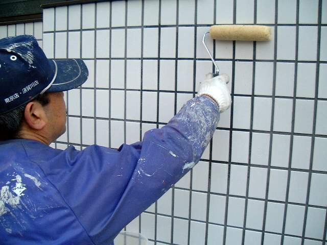 タイル保護塗装